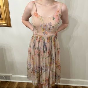 Jill Stuart pink floral Bernie dress size 2 NWT